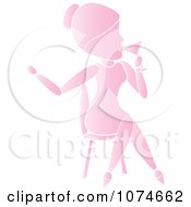 Clipart Pink Lady Sipping A Cocktail And Sitting Royalty Free Vector Illustration