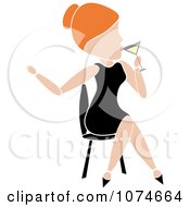 Clipart Lady Sipping A Cocktail And Sitting Royalty Free Vector Illustration