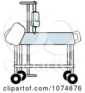 Clipart Hospital Gurney And IV Stand Royalty Free Vector Illustration