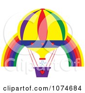 Poster, Art Print Of Hot Air Balloon And Rainbow Arch 1
