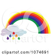 Rainbow Arch And Colorful Rain Drop Cloud