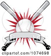 Poster, Art Print Of Baseball Bat And Ball Logo 1