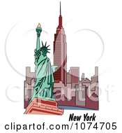 The Statue Of Liberty And Skyscrapers In New York