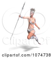 Clipart 3d Warrior Princess With A Spear 5 Royalty Free CGI Illustration by Ralf61