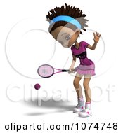 Clipart 3d Black Tennis Girl 3 Royalty Free CGI Illustration by Ralf61 #COLLC1074748-0172