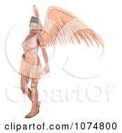 Clipart 3d Brunette Angel Woman Royalty Free CGI Illustration
