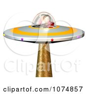 Clipart 3d Alien In A UFO Flying Saucer Spacecraft 2 Royalty Free CGI Illustration