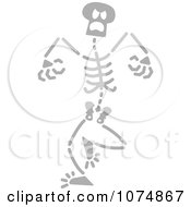 Clipart Gray Angry Skeleton Royalty Free Vector Illustration