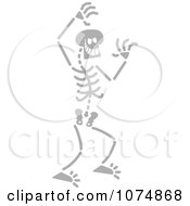 Clipart Gray Skeleton Holding Up His Arms Royalty Free Vector Illustration by Zooco