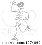 Clipart Gray Skeleton Dancing Royalty Free Vector Illustration