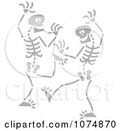 Clipart Gray Skeletons Dancing Royalty Free Vector Illustration by Zooco