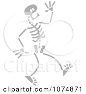 Clipart Gray Scared Skeleton Royalty Free Vector Illustration by Zooco