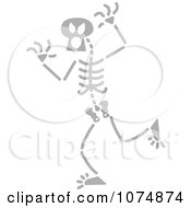 Clipart Gray Skeleton Being Scary Royalty Free Vector Illustration