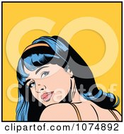 Clipart Retro Pop Art Woman Looking Back Over Her Shoulder Royalty Free Vector Illustration by brushingup #COLLC1074892-0171