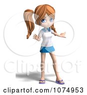 Clipart 3d Teenage Private School Girl Gesturing Royalty Free CGI Illustration