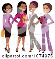 Poster, Art Print Of Group Of Four Professional Multi Ethnic Businesswomen