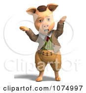 Clipart 3d Confused Pig In Clothes Royalty Free CGI Illustration by Ralf61