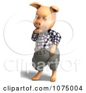 Clipart 3d Thinking Pig In Clothes Royalty Free CGI Illustration by Ralf61