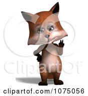 Clipart 3d Cute Peace Fox Standing Upright Royalty Free CGI Illustration