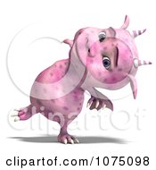 Clipart Pink Devil Dragon Dancing 2 Royalty Free CGI Illustration
