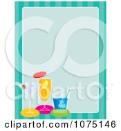 Clipart Cocktail Background Border Frame With Turquoise Stripes Royalty Free Vector Illustration