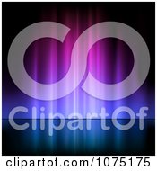 Clipart Water Fountain Illuminated In Purple Tones Royalty Free Vector Illustration