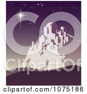 Clipart Christmas Star Shining Over Bethlehem On A Purple Night Royalty Free Vector Illustration