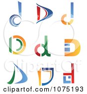 Clipart Colorful Abstract Letter D Logos Royalty Free Vector Illustration