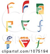 Clipart Colorful Abstract Letter F Logos Royalty Free Vector Illustration