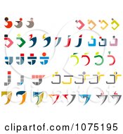 Clipart Colorful Abstract Letter J Logos Royalty Free Vector Illustration