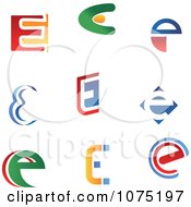 Clipart Colorful Abstract Letter E Logos Royalty Free Vector Illustration