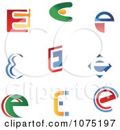 Poster, Art Print Of Colorful Abstract Letter E Logos