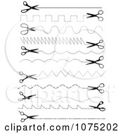 Clipart Black And White Cut Here Coupon Cutting Guides And Scissors Royalty Free Vector Illustration