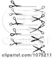 Poster, Art Print Of Black And White Cut Here Coupon Cutting Scissor Guides