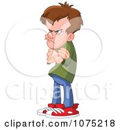 Clipart Mad Teen Boy With Folded Arms Royalty Free Vector Illustration
