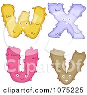 Poster, Art Print Of Plush Alphabet Letters U Through X