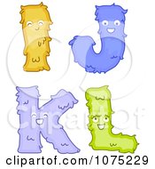 Clipart Plush Alphabet Letters I Through L Royalty Free Vector Illustration