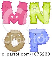 Poster, Art Print Of Plush Alphabet Letters M Through P