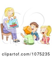 Clipart Teacher Showing A Picture Book To Students Royalty Free Vector Illustration
