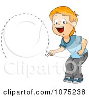 Clipart School Boy Drawing A Semi Circle Royalty Free Vector Illustration by BNP Design Studio