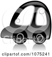 Clipart Black Swirly Car Icon And Reflection Royalty Free Vector Illustration