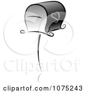 Clipart Black Swirly Mailbox Icon And Reflection Royalty Free Vector Illustration by BNP Design Studio