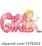 Clipart Proud Kid Leaning Against GIRL Royalty Free Vector Illustration by BNP Design Studio