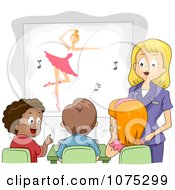Clipart Teacher Showing A Ballet Movie To Her Class Royalty Free Vector Illustration by BNP Design Studio