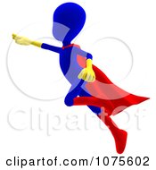 Clipart 3d Blue Super Hero Person Flying Royalty Free CGI Illustration by Ralf61 #COLLC1075602-0172