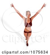 Clipart 3d Health Fit And Strong Athletic Woman Holding Her Arms Up Royalty Free CGI Illustration