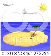 Clipart Palm Tree On A Tropical Island 1 Royalty Free CGI Illustration by Ralf61