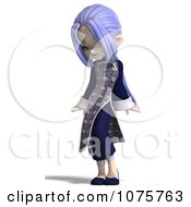 Clipart Asian Girl In A Blue Dress 3 Royalty Free CGI Illustration