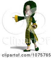 Clipart Asian Girl In A Green Dress 2 Royalty Free CGI Illustration