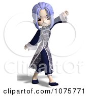 Clipart Asian Girl In A Blue Dress 2 Royalty Free CGI Illustration by Ralf61